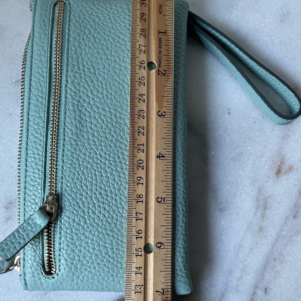 NEW Soft genuine Leather Wallet Wristlet Soft Light Green Made in India.. - Picture 13 of 16